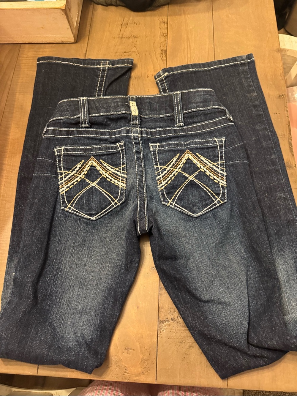 Ariat Size 25 R Low Rise Boot Jeans Denim - Picture 8 of 9
